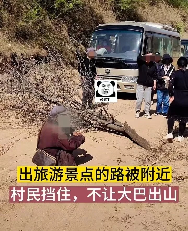 游客陕西跟团游遭村民拦路，2小时沟通无果徒步出山等车