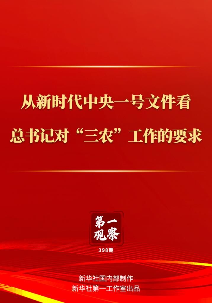 第一观察 | 从新时代中央一号文件看总书记对“三农”工作的要求